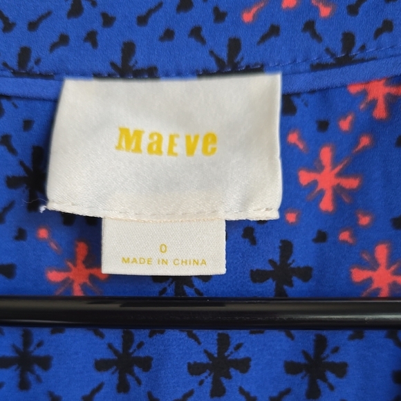 Maeve Blue Long Sleeve Wrap Blouse - Picture 2 of 4